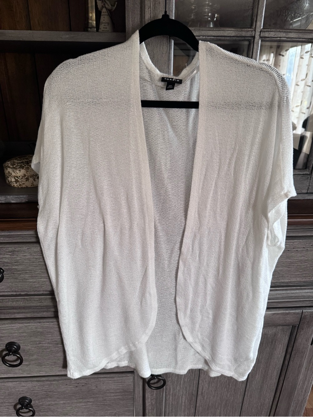 torrid Cream Open-Front Lightweight Knit Cardigan